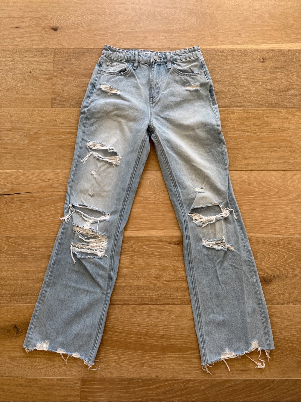 Flying Monkey High-Rise Distressed Light Wash Women's Jeans 25
